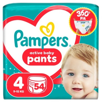 Трусики-підгузки Pampers Active Baby Розмір 4, 54 шт., 9 кг-15 кг