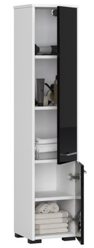 ПОЛКА ДЛЯ ВАННОЙ 2 ДВЕРИ, ГЛЯНЦЕВЫЙ ЧЕРНЫЙ