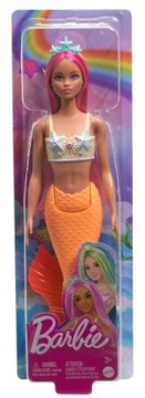 Barbie Syrenka Lalka Pomarańczowy ogon HRR05