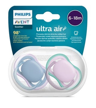 Avent Smoczek ortodontyczny silikonowy Ultra Air GIRL 6-18 m
