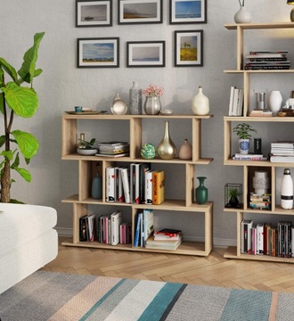 Книжный шкаф Mini FIX с полками, дуб сонома