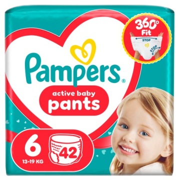 Pampers Штани Active Baby Трусики-підгузки Розмір 6, 42 шт., 13 кг-19 кг