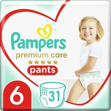 2 x Pieluchomajtki Pampers Premium Care Rozmiar 6 31 szt.