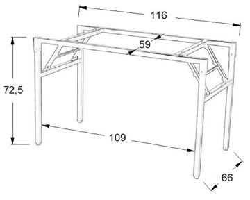 STELAŻ SKŁADANY DO STOŁU NY-A024 - 116X66 CM, ALU
