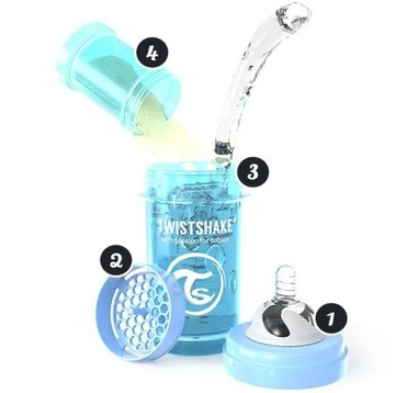 Антиколиковая бутылочка Twistshake 330 мл Пастель Розовый 4мес+