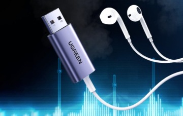 Внешняя звуковая карта, адаптер Ugreen USB A 2.0 - 3,5 мм мини-джек