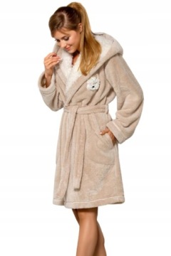 КОРОТКИЙ ХАЛАТ ЖЕНСКИЙ ПУХОВЫЙ С СОБАКОЙ ROOMKA S