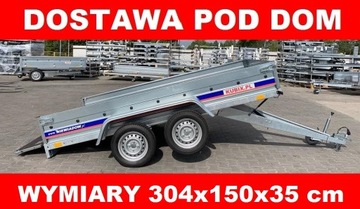 SPAWANA RAMA UCHYŁ 2 OSIE, lekka 750 kg 304x150cm