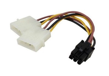 Kabel / adapter zasilania grafiki 2x Molex => PCI-E 6-pin