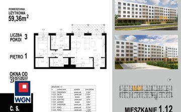 Mieszkanie, Głogów, Głogów, 59 m²