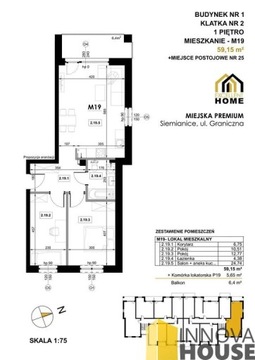 Mieszkanie, Siemianice, Słupsk (gm.), 59 m²