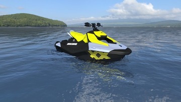 Sea-Doo Spark Trixx 3UP Vapor Blue and Neon Yellow 66RD FV23%