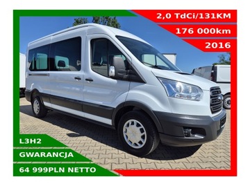 FORD TRANSIT L3H2 9 osób 2,0TDCi/131KM KLIMA WEBASTO TEMPOMAT CZUJNIKI