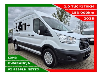 FORD TRANSIT L3H3 2,0TDCi/170KM KLIMA WEBASTO TEMPOMAT CZUJNIKI HAK 2800KG