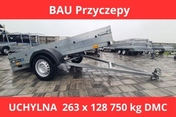 Przyczepka samochodowa jednoosiowa lekka uchylna 263cm x 128cm 750 kg DMC