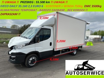 Iveco DAILY 35C160 2,3 EURO6 KONTENER WINDA PRZEBIEG 55.500 KM OKAZJA KLIMA