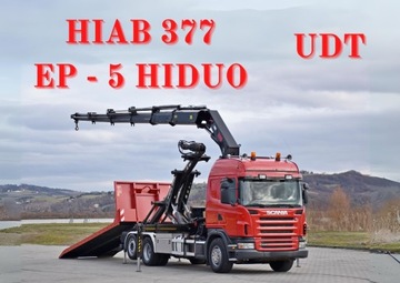 SCANIA G400 * AUTOLAWETA 6,40m + HIAB 377 EP - 5 HIDUO + PILOT * STAN BDB