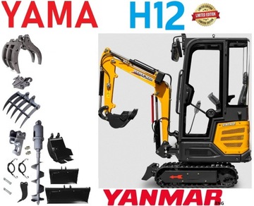 NOWA KOPARKA 1200kg SV13 YANMAR eng JOYSTICK Ramię SKRĘTNE 3-cyl + 3 ŁYŻKI