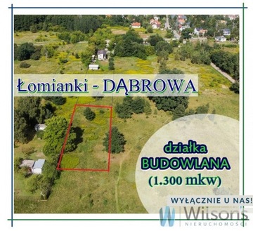 Działka, Dąbrowa, Łomianki (gm.), 1300 m²