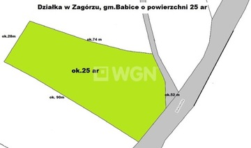 Działka, Zagórze, Babice (gm.), 2507 m²