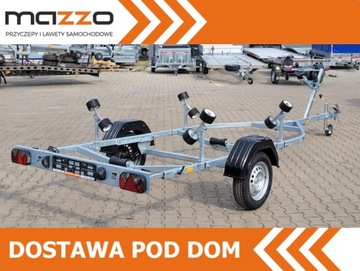 PRZYCZEPA PODŁODZIOWA ZASŁAW DOSTAWA POD ŁÓDŹ 5,6M DMC750KG Z ROLKAMI