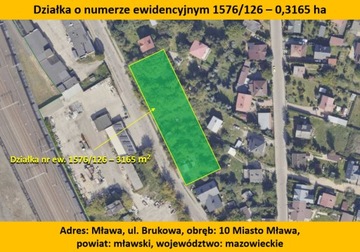 Działka, Mława, Mławski (pow.), 3165 m²