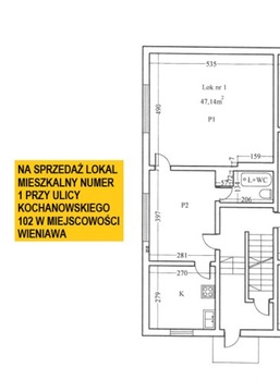 Mieszkanie, Wieniawa, Wieniawa (gm.), 47 m²