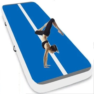 AirTrack Materac Gimnastyczny 200 x 100 x 10cm niebieski + pompka akcesoria