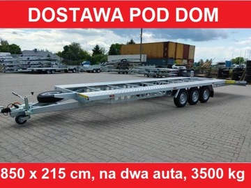 Przyczepa laweta stalowa na dwa auta 8,5m 3500kg