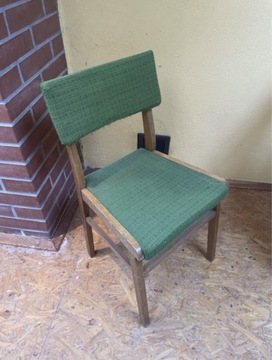 2 krzesła PRL zielone 