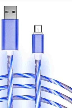 KABEL MAGNETYCZNY ŚWIECĄCY LED USB MICRO, IPHONE