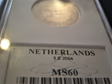 Holandia 5 euro, 2004 Ag  MS60