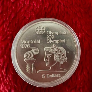 Moneta 5Dollars Montreal 1976/74 srebro!Nowa!