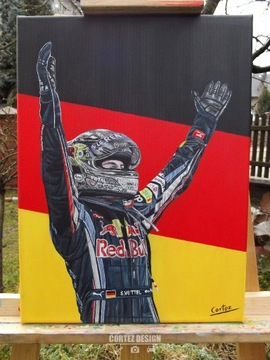 Obraz Sebastian Vettel Red Bull Racing 30x40 akryl