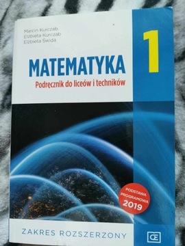 Matematyka 1 podręcznik, rozszerzony, Kurczab