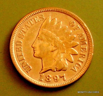 1 CENT USA - 1897 r - Indian Head - TOP 