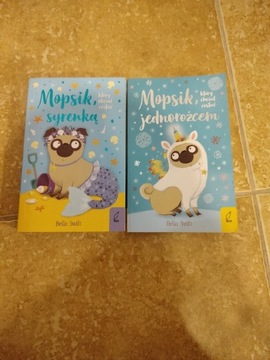 Dwie książki dla dziewczynki o mopsiku