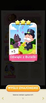 Karta dźwięki z butelki MONOPOLY GO