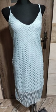 Błękitna koronkowa sukienka S/M nowa z metką