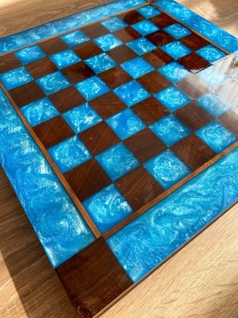 Ręcznie robiona szachownica plansza warcaby żywica