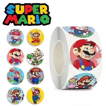 Naklejki Super Mario 500 sztuk rolka