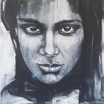 Portret Kobiety Obraz Akrylowy na Płótnie 80x80cm 