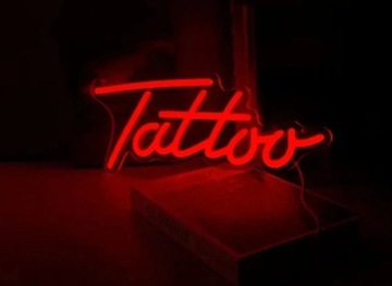 Neon na ścianę Tattoo czerwony