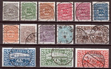 DR Plebiscyt SLESVIG, seria 14 znaczków stemplowanych