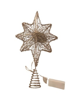 Gwiazda szpic LED na choinkę 41x23 cm złoty