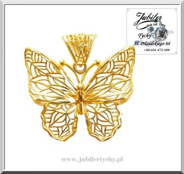 Złoty wisiorek ażurowy MOTYL złoty motylek Au 585