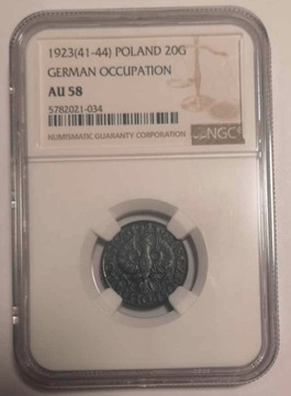 1923 20 GROSZY AU58 Grading NGC