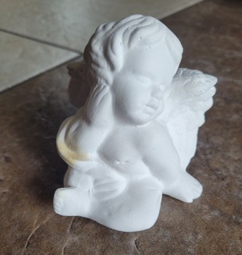 Aniołek gipsowy - siedzący 10 cm (do pomalowania)