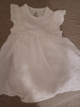 Sukienka biała , r. 74, letnia, wizytowa, chrzest