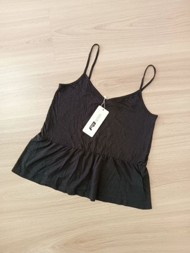 Nowy crop top bluzka na ramiączkach czarna XS